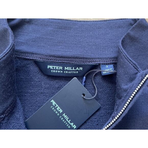 Peter Millar Sweater Mens S Blue 1/4 Zip Pullover Merino Wool Blend Outdoors NWT - Picture 5 of 12
